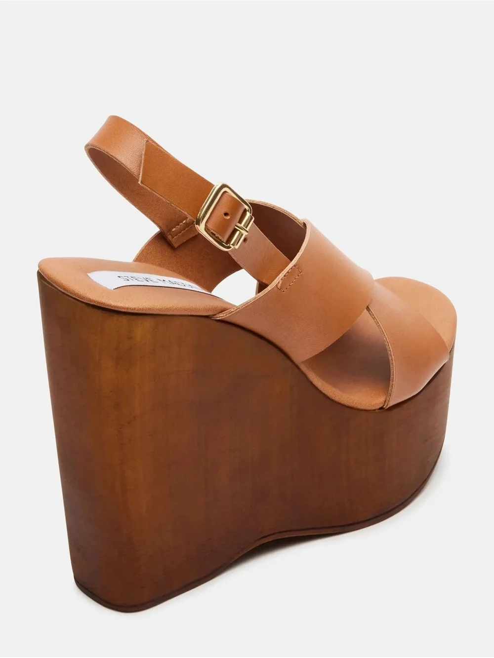 Steve Madden Tan Leather Platform Wedge Sandals Size 8.5 / 39 Fall 26 #015